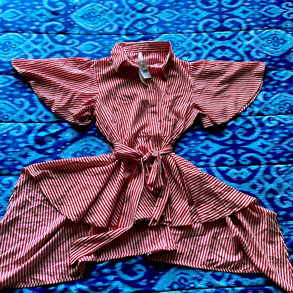 NWT Red/White Belted Mini Dress